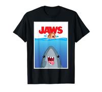 Jaws 50th Anniversary Poster Cartoon Style Front & Back T-Shirt