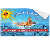 Jaws Amity Île Film Affiche Bain Serviette - (140cm x 70cm)