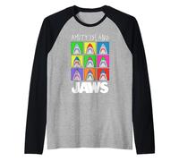 Jaws Amity Island Pop Art Sharks Manche Raglan