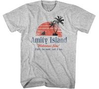 Jaws Amity Island Welcomes You Adult Mens T-Shirt Tee Manches Courtes(Small)