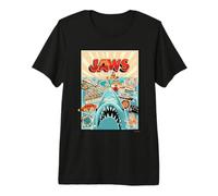 Jaws Beach a fermé Amity Island 1975 Classic Shark T-Shirt Haut de Gamme