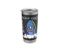 Jaws Beach Closed Neon Shark Gobelet isotherme en acier inoxydable double paroi