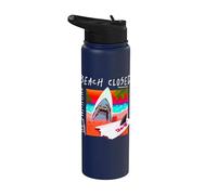 Jaws Beach Closed Surf Warning Stainless Steel Insulated Water Bottle