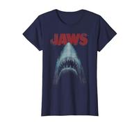 Jaws Classic Movie Poster Close-Up T-Shirt, Femme, Bleu Marine, 3XL
