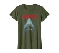 Jaws Classic Movie Poster Close-Up T-Shirt, Femme, Olive, 3XL