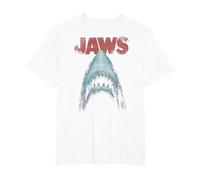 Jaws Classic Movie Poster Close-Up T-Shirt, Homme Grandes Tailles, Blanc, 3X Tall