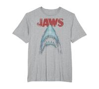 Jaws Classic Movie Poster Close-Up T-Shirt, Homme Grandes Tailles, Gris Chiné, 3X Tall