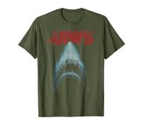Jaws Classic Movie Poster Close-Up T-Shirt, Homme, Olive, L