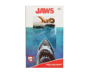 Jaws Delantal de cuisine en polyester avec design requin, tablier de cuisine original pour fans de films, accessoire thématique avec licence officielle