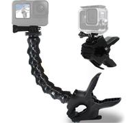 Jaws Flex 8 Section Adjustable Gooseneck Clamp Mount Compatible with Go Pro Hero 13/12/11/10/9/8/7/6/5/4//Session/3+/Max, DJI Action 4/3