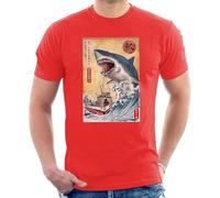 Jaws Hunting The Shark in Japan Men's T-Shirt Manches Courtes(XX-Large)