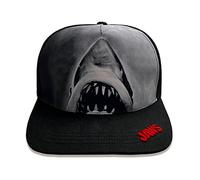 Jaws Lo Squalo Chapeau avec visière Taille réglable Modèle avec Impression Frontale Locandine Film Produit sous Licence Officielle Idéal pour la Plus Grande Partie des Tailles Noir (Taille Unique)