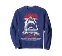 Jaws Movie Pop Poster Sweatshirt, Unisexe pour Adultes, Bleu Marine, XL