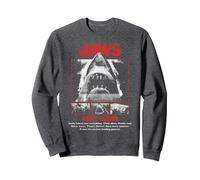 Jaws Movie Pop Poster Sweatshirt, Unisexe pour Adultes, Chiné Foncé, XL