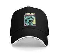 Jaws Retro Wave Poster Casual Casquette de Baseball Chasse Camping Hip Hop Chapeaux Pare-Soleil d’été Unisexe Hommes DIY Imprimer Snapback Cap