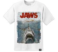 Jaws Spielberg Distressed Movie Poster T Shirt (S-3XL) (2XL)