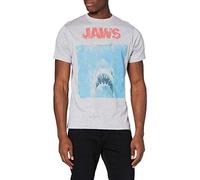 Jaws T-Shirt Affiche de Film pour Homme, Gris (SPO Marne Grise), M