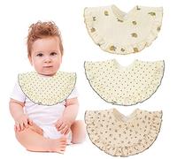 JAWSEU 3 Pièces Bébé Bavoirs Imperméable Bavoir De Dentition en Coton Unisexes Bavoirs Bandana Bavette Absorbant Bavoir Triangle Bébé Bandana Serviette de Salive avec Boutons pour Bébé 0 à 36 Mois