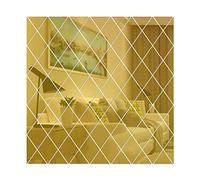 JAWSEU Autocollants Muraux en Forme de Losanges, Miroir Mural Autocollant 3D Stickers Miroir Décoratifs Géométrique Miroirs Amovibles Carreaux Miroir Autocollants pour La Maison Salon