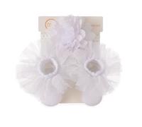 JAWSEU Bandeau Bebe Fille, Serré Tête Bébé Fleur Ensemble Chaussettes Bébé Bandeaux à Fleurs Élastique Bande De Cheveux pour Nouveau-né Dentelle Bandeaux Accessoires Bébé Nouveau-né Infantile