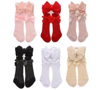 JAWSEU Bébé Fille Bandeau, Ensemble Bandeaux Pour Bébés Chaussettes Naissance Bébé en Coton Respirant Élastique Bande De Cheveux Serre Tete Bebe Accessoires pour Nouveau-Né Nourrisson Tout-petit