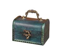 JAWSEU Boîte de Rangement en Bois Coffre Au Trésor avec Cadenas Et Clé Boîte Pirate Boîte de Coffre en Bois Vintage Coffre à Décoration Petit Coffre en Bois Bijoux Décoratifs