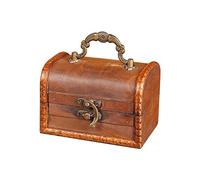 JAWSEU Boîte de Rangement en Bois Coffre Au Trésor avec Cadenas Et Clé Boîte Pirate Boîte de Coffre en Bois Vintage Coffre à Décoration Petit Coffre en Bois Bijoux Décoratifs