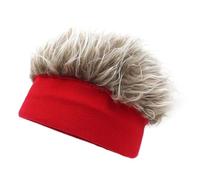 JAWSEU Bonnet avec Cheveux Casquette de Perruque Casquette Fantaisie pour Homme Femme avec Visière à Pointes Chapeau de Baseball Réglable Drôles Chapeau Pare-Soleil pour Adultes