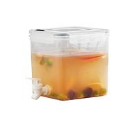 JAWSEU Bouilloire Froide avec Robinet, 4,2L Distributeur de Boisson en Plastique, Carafe De Réfrigérateur Distributeur d'eau avec Couvercle Carafe À Eau pour Réfrigérateur Limonade Jus