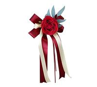 JAWSEU Bouquet Fleurs Artificielles Voiture, Fleurs Artificielles Mariage Décoration de Voiture Universelle Décoration de Voiture Fausses Fleurs Ruban Mariage Bouquet de Fleurs pour Voiture