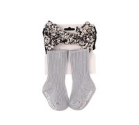 JAWSEU Chaussettes Hautes Pour Bébé, Bandeau Bébé Filles Ensemble Bandeaux Pour Bébés Chaussettes Naissance Bébé en Coton Respirant Élastique Bande De Cheveux Accessoires de Photographie