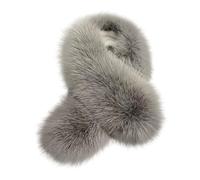 JAWSEU Col en Fausse Fourrure pour Femme, Écharpe Châle en Fausse Fourrure Echarpe Fausse Fourrure de Renard Dames Écharpe D'Hiver en Peluche Chaude Amovible Foulard Cache-cou Épaisse Et Douce