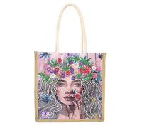 JAWSEU DIY Diamond Painting Utile Sac à Main, Kit de Peinture Diamant Fourre-Tout Strass Peinture Toile Pliable Sac à Main Tendance pour Femme Sac de Courses pour Shopping Voyage Pique-Nique