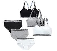 JAWSEU Ensemble Culotte Brassière, Lot de 3 Ensemble Brassière, Soutien-Gorge Fille Adolescent Coton Brassieres Sport Fille sous-vêtements Fille 8 à 18 Ans Filles Adolescent