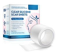 JAWSEU Feuilles de Cicatrice en Silicone, Rouleau de Pansement en Silicone 1.5M Feuille de Dissolvant de Cicatrice Réutilisables pour Les Cicatrices de Césarienne, D'acné, de Brûlure Et de Chéloïde