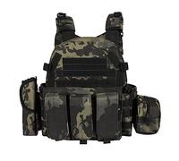 JAWSEU Gilet de Tactique, Gilet Militaire Réglable Gilet Lesté Veste Lestée Musculation Poids Gilet Lesté en Tissu Oxford Flexible Veste de Poids avec Pochettes Adapté à La Chasse en Plein Air