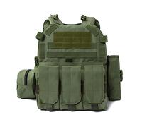 JAWSEU Gilet de Tactique, Gilet Militaire Réglable Gilet Lesté Veste Lestée Musculation Poids Gilet Lesté en Tissu Oxford Flexible Veste de Poids avec Pochettes Adapté à La Chasse en Plein Air