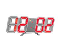 JAWSEU Horloge Murale Numérique à LED 3D, Réveil Digital Lumineux Dimmable de Bureau, Décoration pour Cuisine, Bureau, Salon, Chambre