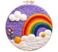 JAWSEU Kit de Feutrage à L'aiguille pour Débutants Et Adultes Punch Needle Kit Complet Kit de Démarrage de Broderie Kit Laine Feutrée Débutant Broderie Débutant Outil pour Les Amateurs D'artisanat