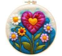 JAWSEU Kit de Feutrage à L'aiguille pour Débutants Et Adultes Punch Needle Kit Complet Kit de Démarrage de Broderie Kit Laine Feutrée Débutant Broderie Débutant Outil pour Les Amateurs D'artisanat