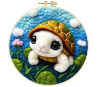 JAWSEU Kit de Feutrage à L'aiguille pour Débutants Et Adultes Punch Needle Kit Complet Kit de Démarrage de Broderie Kit Laine Feutrée Débutant Broderie Débutant Outil pour Les Amateurs D'artisanat