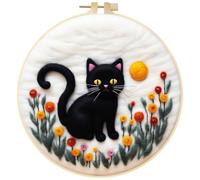 JAWSEU Kit de Feutrage à L'aiguille pour Débutants Et Adultes Punch Needle Kit Complet Kit de Démarrage de Broderie Kit Laine Feutrée Débutant Broderie Débutant Outil pour Les Amateurs D'artisanat