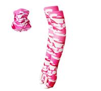 JAWSEU Manchettes de Bras, Cache Cou Tubulaire Séchage Rapide Manchon Bras Unisexe Bandeau Élastique Tour de Cou Respirant Ensemble de Manchons de Protection UV pour Moto Vélo Course à Pied