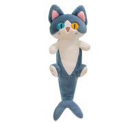 JAWSEU Mignon Chat en Peluche, Jouet en Peluche Requin Chat Animaux en Peluche Poupée en Peluche Chaton Super Doux Confort Coussin Oreiller en Peluche de Canapé Lit Cadeau pour Enfants