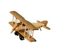 JAWSEU Modèle d'avion Rétro, Modèle d'avion Vintage Fait à La Main Rétro en Bois Mini Biplan Modèle d'avion De Jouets Décoration Avion Modèles Dartisanat Mini Planeur d'avion pour La Maison Bureau