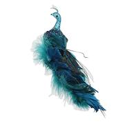 JAWSEU Oiseau Artificielle Plumes, Pendentif de Noël Paon Decoration Blanches Artificielles Oiseaux Decoratifs Exterieur Paon Plume Oiseaux Artificiels en Plumes pour Noël, Mariage, Maison