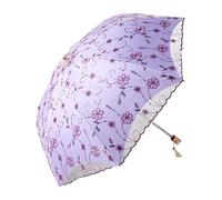 JAWSEU Ombrelle en Dentelle Femme, Parapluie de Fleur Protection Solaire Anti-UV de Voyage, Léger pour Mariage