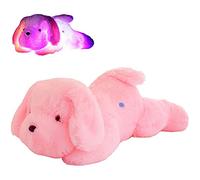 JAWSEU Peluche Chiots LED Peluche, Coloré LED Chiots Lumineuse en Peluche Coussin Veilleuse Enfants Animaux Doux Cadeaux pour Enfants Adultes (30cm)