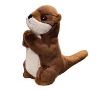JAWSEU Peluche Loutre 19cm Loutre Animal Poupée Douce Et Durable Jouet en Peluche Loutre Oreiller Mignon en Coton Mignon Loutre Peluche Cadeau de Noël pour Enfants Et Adultes