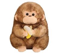 JAWSEU Peluche Singe avec Banane, Jouet en Peluche Singe Kawaii Animaux en Peluche Singe Mignon Moelleux Oreiller en Peluche Jouet Doux Animal Poupée en Peluche Coussin Cadeaux pour Les Enfants Ami
